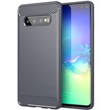 Cadorabo Ohišje, združljiv s Samsungom v krtačenem sivem - zaščitnem pokrovu, narejen iz fleksibilnega silikona TPU v videzu iz nerjavečega jekla ogljika, (20587079) Cene