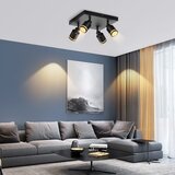 Nettlife LED stropna svetilka, 4 kvadratnih reflektorjev, črna, nastavljivi GU10, notranji kovinski, brez žarnice, (22116719) | Shoptok.si