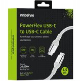 Innostyle POWERFLEX USB-C KABEL ZA HITRO POLNJENJE ZA IPHONE SAMSUNG 3A 60W KEVLAR 2M SREBRN, (21748024) | Shoptok.si