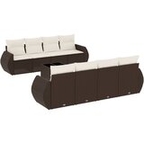 9-dijelni set vrtnih sofa s jastucima poliratan smeđi | shoptok.hr