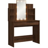 The Living Store Toaletna mizica z LED lučkami rjavi hrast 96x40x142 cm - Toaletna Mizica, (21454660) | Shoptok.si