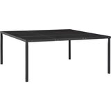 vidaXL vrtna miza črna 170x170x74,5 cm jeklo in steklo Cene