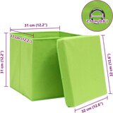  Kutije za pohranu i poklopci 10 kom zelene 32x32x32 cm tkanina | shoptok.hr