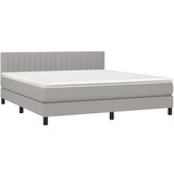  Krevet box spring s madracem LED svjetlosivi 160x200 cm tkanina | shoptok.hr