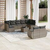  10-dijelni set vrtnih sofa od poliratana s jastucima sivi | shoptok.hr