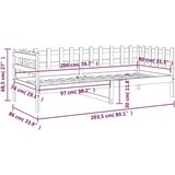  Dnevni ležaj sivi 80 x 200 cm od masivne borovine | shoptok.hr