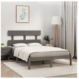  Posteljni okvir siv iz trdnega lesa 200x200 cm | Shoptok.si