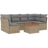 Maison Chic Seti vrtnega pohištva - Vrtna garnitura - Vrtni pohištvo set 7-delna z blazinami bež poli ratan, (21804185) | Shoptok.si