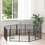  Vrata za pse 6 pcs Crna 100 x 60 cm Cinkani čelik | shoptok.hr