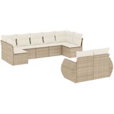  9-dijelni set vrtnih sofa s jastucima bež od poliratana 71 x 62 x 69 cm | Shoptok.si