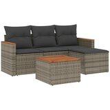 Maison Chic Seti vrtnega pohištva - Vrtna garnitura - Vrtni pohištvo set 5-delna z blazinami siv poli ratan, (21814257) | Shoptok.si