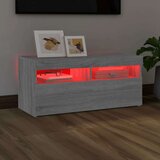 TV ormarić s LED svjetlima boja sivog hrasta sonome 90x35x40 cm | shoptok.hr