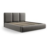 Mazzini Beds Sivi baršunasti tapecirani bračni krevet s prostorom za odlaganje s podnicom 160x200 cm Brody – Cijene