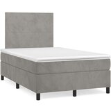 Box spring postelja z vzmetnico svetlo siva 120x200 cm žamet, (20789923) | Shoptok.si