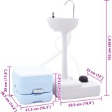 vidaXL kamping wc svetlo moder spodnji del + bel pokrov Ni primerno | Shoptok.si