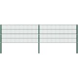 vidaXL Ograjni paneli s stebrički železo 3,4x0,8 m zeleni | Shoptok.si