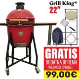 Grill King Kamado 22" keramički roštilj s dimilicom i opremom, 56 cm | Eponuda.ba