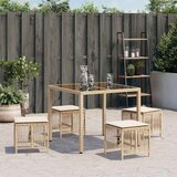  Vrtni stolci s jastucima 4 kom bež 41x41x36 cm od poliratana | shoptok.hr