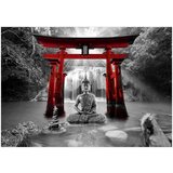  Samoljepljiva foto tapeta - Buddha Smile (Red) 294x210 | shoptok.hr