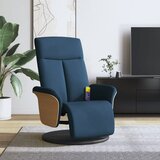 vidaXL Masažni naslanjač z naslonom za noge modro blago | Shoptok.si