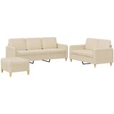  3-dijelni set sofa s jastucima krem od tkanine | shoptok.hr