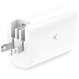 Ksix GaN ultrabrzi zidni punjač 65W, PPS, US+EU+UK priključci, bijeli | shoptok.hr