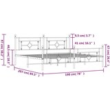 Metalni okvir kreveta uzglavlje i podnožje bijeli 193x203 cm | shoptok.hr