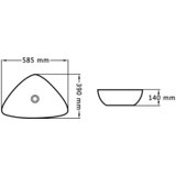  Umivaonik 58,5 x 39 x 14 cm keramički crni | shoptok.hr