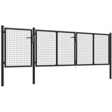 vidaXL Vrtna vrata jeklena 400x100 cm antracitna | Shoptok.si