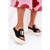 Boto Platform And Wedge Sandals With Decoration Black Tanonea | Shoptok.si