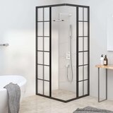 Tuš kabina mlečno steklo ESG 80x70x180 cm črna, (21027739) | Shoptok.si
