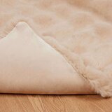 vidaXL Dežnik iz umetnega zajčjega krzna 4 pcs Bež 130 x 150 cm | Shoptok.si
