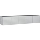 Furnova Visoka greda 400x80x77 cm pocinkano jeklo srebrna, (21921164) | Shoptok.si