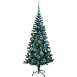 vidaXL Umjetna preddekorirana božićna jelka Zelena 150cm PVC in kovina | Shoptok.si