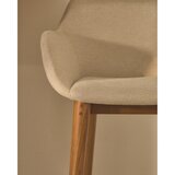 Kave Home Bež oblazinjen barski stol z nasloni za roke (višina sedeža 66 cm) Konna – | Shoptok.si