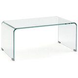  Čvrsti stakleni stolić za kavu jednodijelni dizajn jednostavan i moderan 80 x 45 x 35 cm prozirni | shoptok.hr