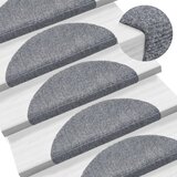  Prostirke za stepenice, samoljepljive, 15 kom, 56x17x3 cm, svijetlo sive, poluokrugle | shoptok.hr
