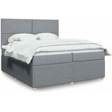  Krevet s oprugama i madracem svjetlosivi 200 x 200cm od tkanine | shoptok.hr