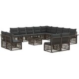 vidaXL Vrtna sedežna garnitura 14 pcs Siva poli ratan, (5000272252) | Shoptok.si