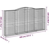  Lučne gabionske košare 2 kom 400x50x200/220cm pocinčano željezo | shoptok.hr