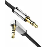 Ugreen mini jack 3,5 mm AUX ploščati kolenski kabel 1 m (črn), (20627355)