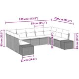  Vrtna sedežna garnitura z blazino 9 pcs Rjava poli ratan, (5000145902) | Shoptok.si