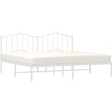 Metalni Kovinski posteljni okvir z vzglavjem bel 193x203 cm | Shoptok.si