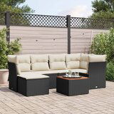 vidaXL 7-dijelni set vrtnih sofa od poliratana s jastucima crni | shoptok.hr