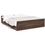 Furnova Posteljni okvir s predali rjavi hrast 150x200 cm inž. les, (21939706) | Shoptok.si