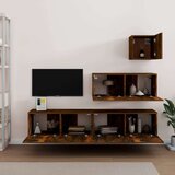  Komplet TV omaric 4-delni dimljen hrast inženirski les, (20734845) | Shoptok.si