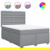 Maison Chic Box spring postelja - Vzmetna postelja z vzmetnico svetlo siva 160x200 cm žamet SL24566, (21890773) | Shoptok.si