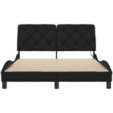  Okvir kreveta s LED-om bez madraca crni 140x200 cm od tkanine | shoptok.hr
