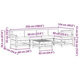  Set lounge namještaja za vrt 6 pcs Vosak Smeđa Masivna borovina - Vosak smeđa bor | shoptok.hr
