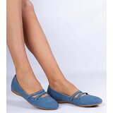 Gemre Blue women's ballet flats made of matte eco-leather Baronna | shoptok.hr